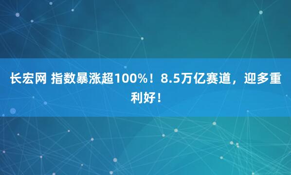 长宏网 指数暴涨超100%！8.5万亿赛道，迎多重利好！